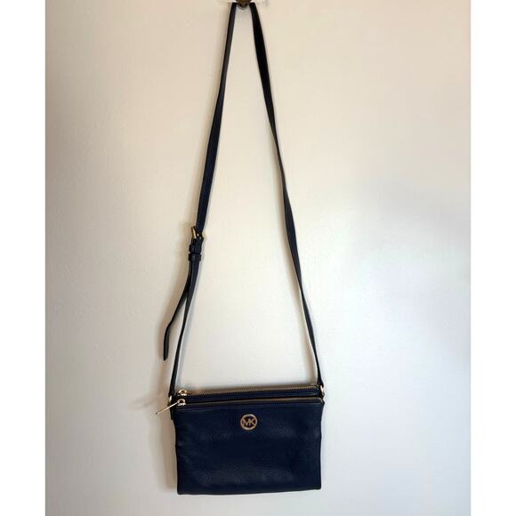 Michael Kors Fulton Crossbody Navy Leather - Picture 12 of 12